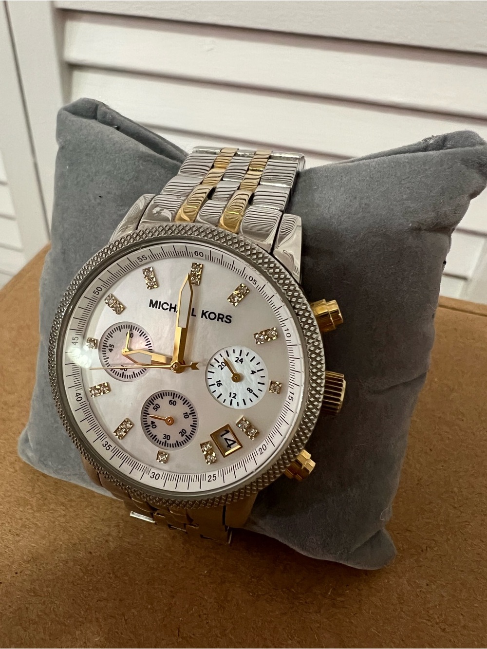 Michael Kors Two-Tone Chronograph Watch - Gold & Silver - Picture 2 of 8